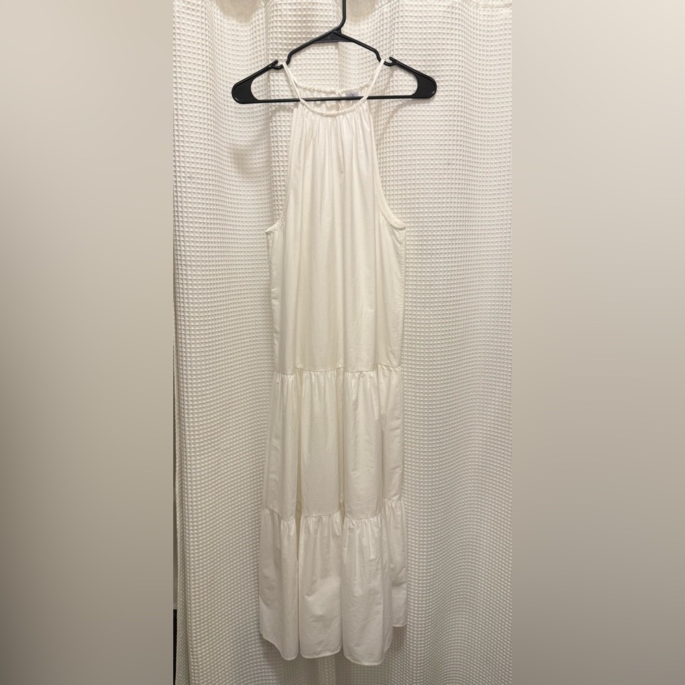 Little Moon - Cream Sleeveless Tiered Maxi Dress - size small